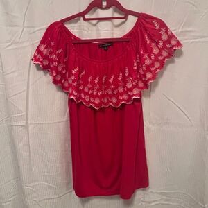 Like New! Adrianna Papell, Hot Pink Off Shoulder Top, Size XL